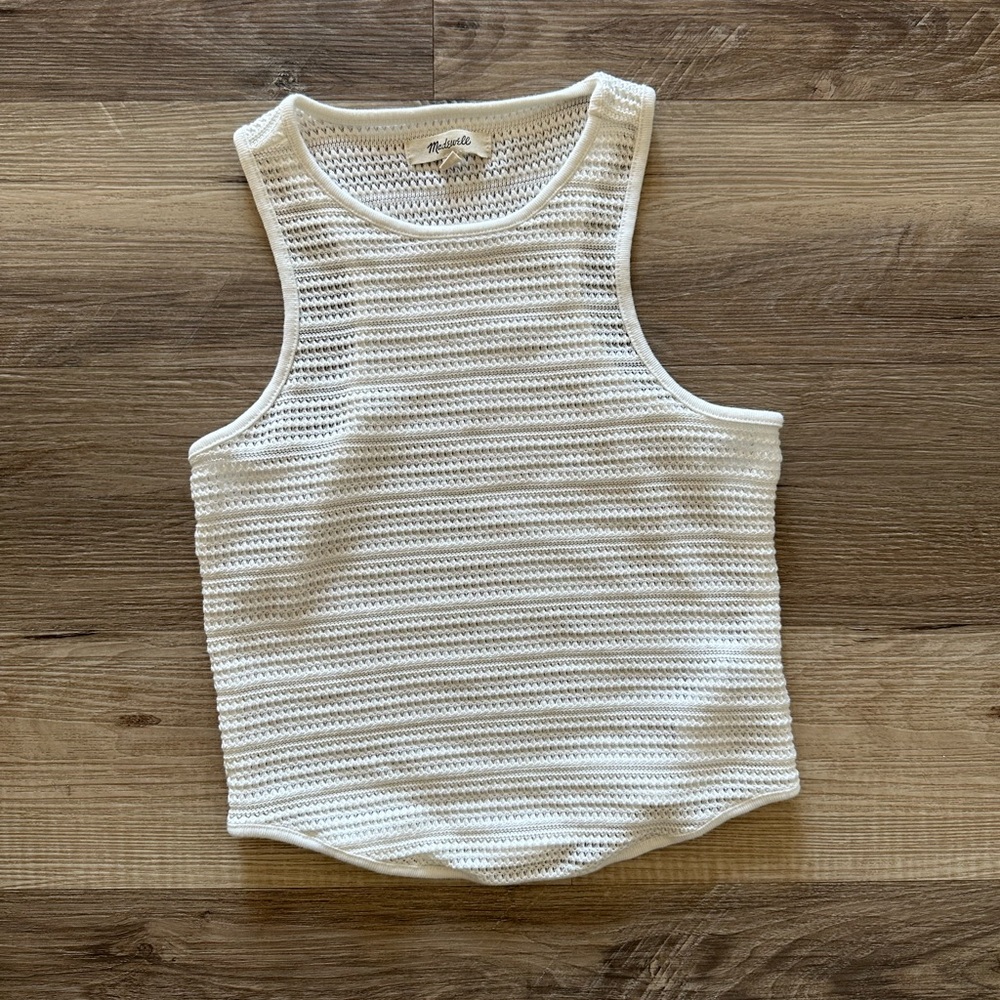 Madewell Crochet Knot Cutaway Tank Top